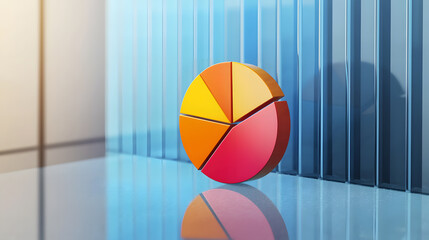 Poster - analytics pie chart visualization modern office digital art clean workspace centered perspective dat