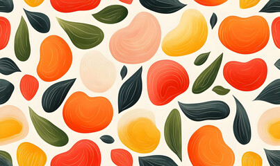 Poster - Abstract Spring Salad Illustration with Colorful Organic Shapes