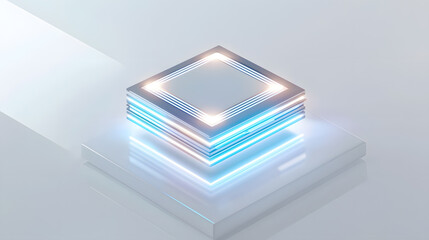 Poster - Ai chip innovation showcase technology lab digital render high-tech environment close-up view futuristic concept