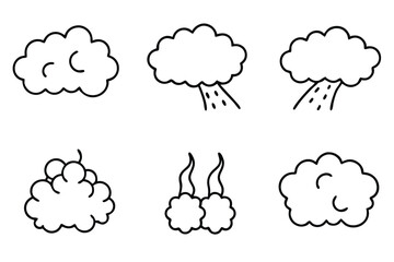 Poster - Smog Line Art Illustration Concept for Pollution Awareness and Design  