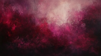 Poster - An abstract painting featuring rich shades of crimson, purple, and black, creating a dramatic and textured visual experience.