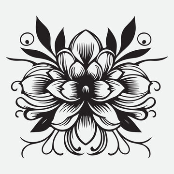 Several elegant floral monograms