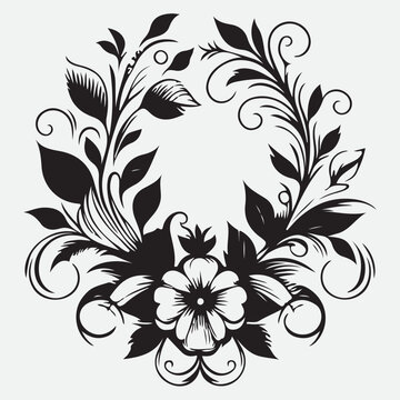 Several elegant floral monograms