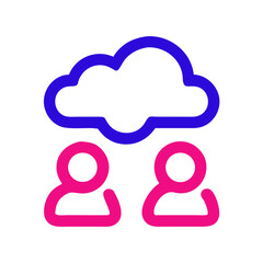 Poster - Cloud Collaboration Icon with Users  