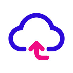Poster - Cloud storage upload icon in modern flat design  