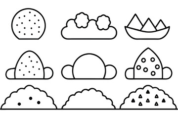 Poster - Soil Line Art Illustration Unique Sketch for Natural Elements Design