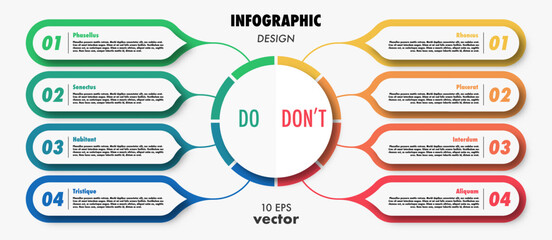 Wall Mural - Do and dont infographic design template modern style vector 10 eps