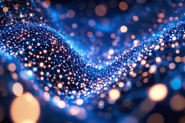 Poster - Abstract digital network with glowing nodes and connections.