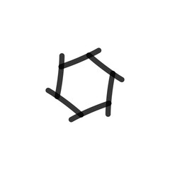 Leinwandbilder - A black and white drawing of a hexagon