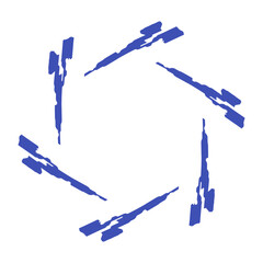Leinwandbilder - A blue and white logo with a circle and a lightning bolt