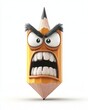 © Iram - Angry cartoon pencil character on white background
