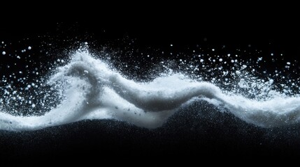 Poster - A dynamic splash of water creates an artistic wave effect, capturing movement and energy in a stunning visual display against a black background.