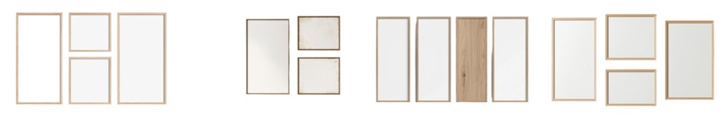 Aufkleber - Minimalist mockups of empty frames arranged in various styles for artistic display and design inspiration