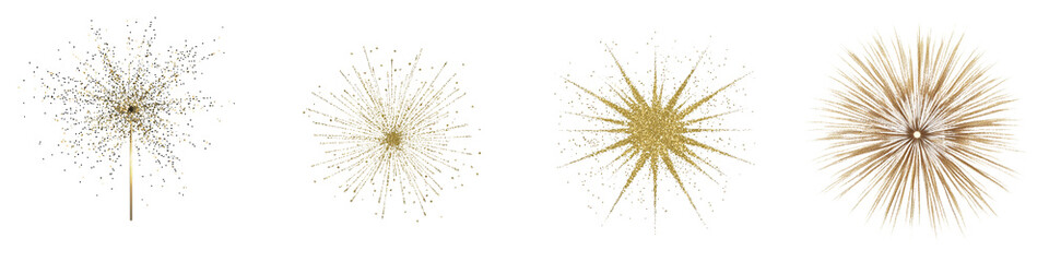 Leinwandbilder - Unique minimalist mockups of sparkling stars and bursts in isolated settings for design projects and presentations