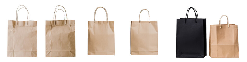 Poster - Minimalist mockups featuring different styles of shopping bags in various colors and sizes for design inspiration