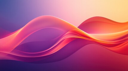 Poster - A vibrant and fluid abstract design featuring smooth, wavy lines in shades of purple, pink, and orange, creating a sense of movement and harmony.