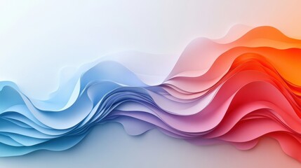 Poster - A vibrant, abstract design featuring flowing waves of blue, pink, and orange hues, creating a sense of movement and fluidity.