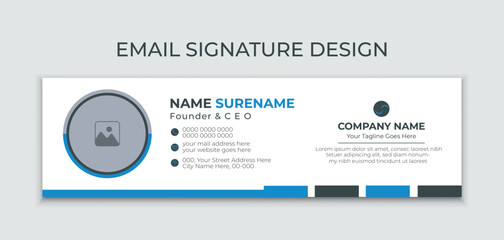 Wall Mural - premium stylish email signature template, professional and luxury email signature design, unique sim