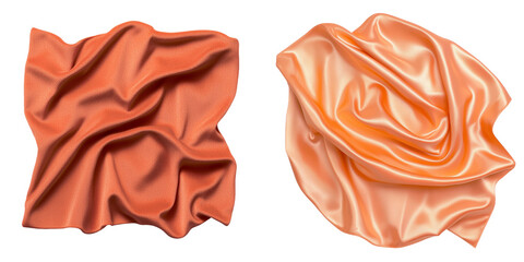 Poster - Minimalist mockups featuring elegant draped fabric in soft orange tones provide a modern aesthetic for design projects