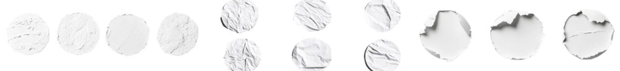 Fototapete - Modern isolated minimalist mockups of various textured circular shapes on a clean background
