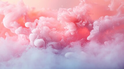 Poster - A mesmerizing swirl of soft pink and white clouds, creating an ethereal and dreamlike atmosphere.