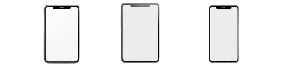 Aufkleber - Minimalist mockups featuring isolated smartphone designs in various orientations and styles for modern presentation needs