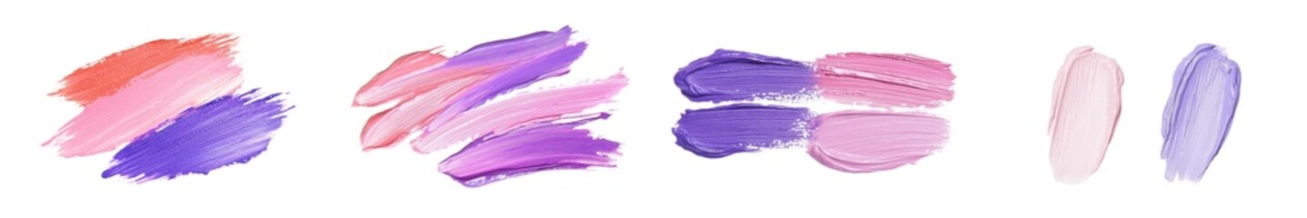 Poster - Minimalist art mockups featuring colorful brush strokes in a blend of pink and purple hues for creative projects