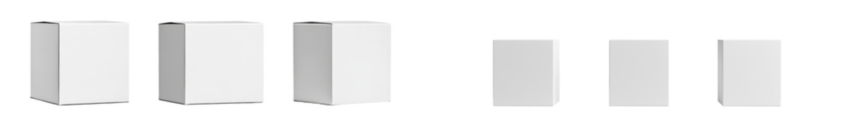 Aufkleber - Minimalist isolated mockups featuring blank boxes for packaging design and branding presentation in a clean setting