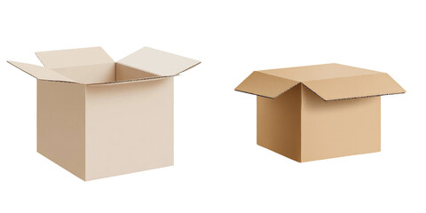 Aufkleber - Isolated minimalist mockups of various cardboard boxes for packaging and design projects