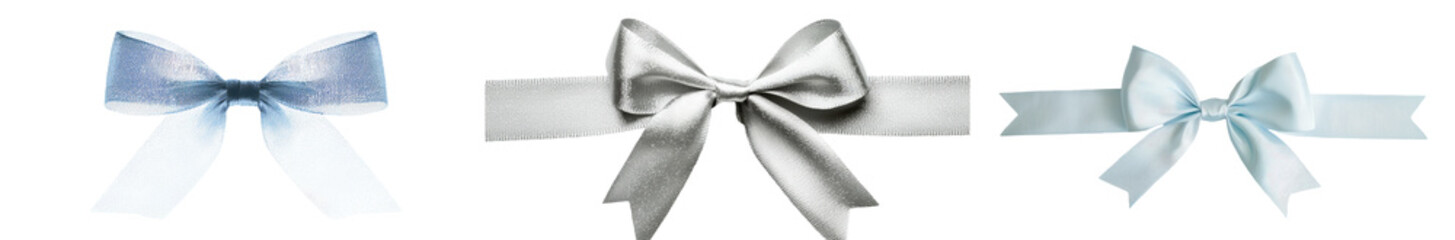 Poster - Elegant collection of minimalist isolated mockups showcasing various silver ribbons suitable for design projects