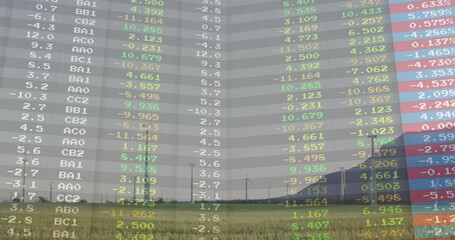 Poster - Animation of data table overlaying landscape with wind turbines in background