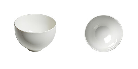 Aufkleber - Minimalist design of isolated white bowls showcasing their smooth contours and elegant shapes in simple arrangements