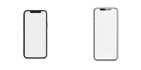 Aufkleber - Minimalist mockups of two isolated smartphone designs showcasing blank screens for digital presentations