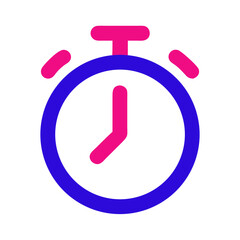 Poster - Icon of stopwatch in vibrant pink and blue colors  