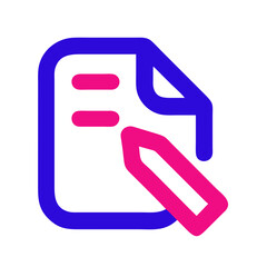 Poster - Document Editing Icon with Pencil and Paper Design  