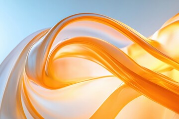 Aufkleber - Abstract waves of orange color
