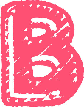 Doodle Chalk Letter Vector Element Alphabet B
