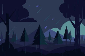 night landscape with moon