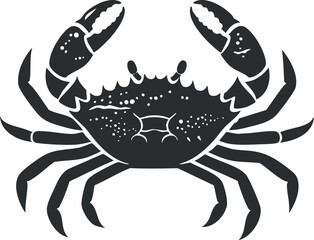 Wall Mural - Black silhouette of a crab with detailed claws and shell, perfect for marine-themed designs.