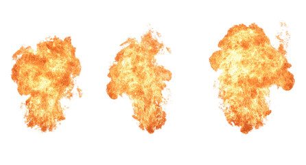 Poster - Three isolated fire explosions in minimalist style for creative graphic design projects