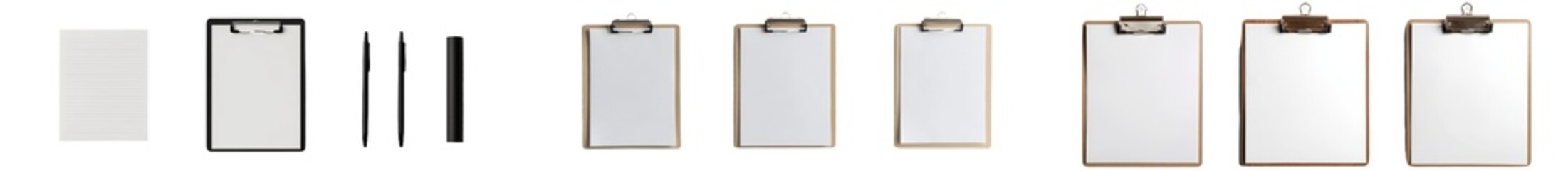 Poster - Minimalist mockups featuring various clipboard designs in an isolated layout for creative presentation