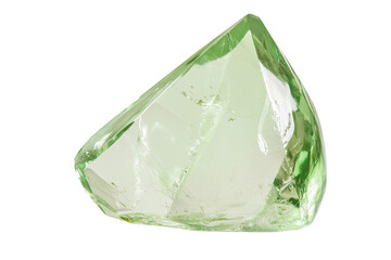 Poster - Minimalist mockup of an isolated green crystal showcasing its transparent texture and natural facets in a simple setting