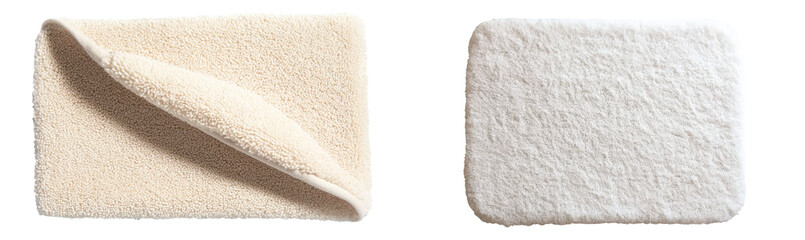 Poster - Isolated minimalist mockups of soft bath mats perfect for showcasing modern interior designs and home decor ideas