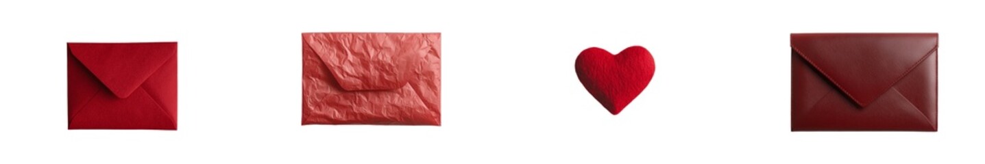 Poster - Minimalist mockups featuring red envelopes and heart shape for creative design inspiration