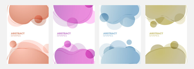 Poster - Set of abstract backgrounds with liquid shapes. Color splashes for creative graphic design. Vector illustration.
