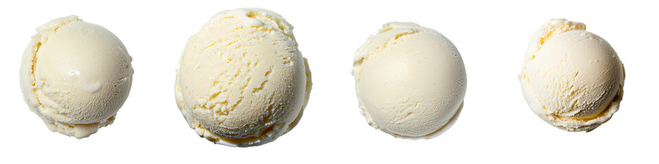 Poster - Minimalist mockups of ice cream scoops showcasing various sizes and textures in a clean, isolated setting