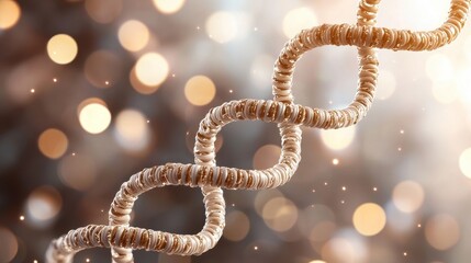 Poster - Elegant and Intricate Imagery of DNA Strand with Bokeh Effect for Scientific and Creative Concepts