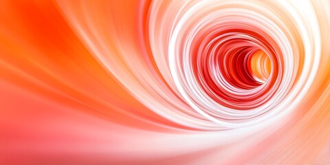 Poster - Abstract Red and White Spiral Tunnel