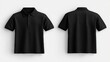 © Julia - A mockup of a black polo shirt displaying both front and back, suitable as a design template, isolated on white with a clipping path