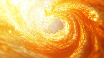 Poster - A vibrant, swirling wave of golden liquid, capturing the essence of motion and light in a dynamic, abstract form.